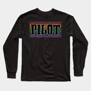 LGBT PATTERN USA PILOT Long Sleeve T-Shirt